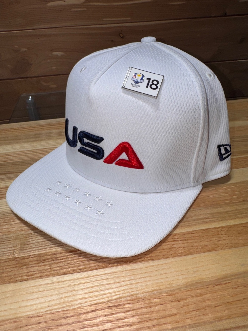 Official New Era USA Ryder Cup Golf Hat Cap + Flag PGA Pin NWT Fitted Bethpage